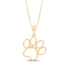 Thumbnail Image 1 of Paw Print Pendant Necklace 14K Yellow Gold 18"