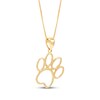 Thumbnail Image 2 of Paw Print Pendant Necklace 14K Yellow Gold 18"