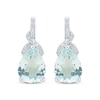 Thumbnail Image 2 of Pear-Shaped Aquamarine & White Lab-Created Sapphire Drop Earrings Sterling Silver