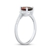 Thumbnail Image 2 of Pear-Shaped Garnet & White Lab-Created Sapphire Ring Sterling Silver