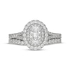 Thumbnail Image 3 of Neil Lane Oval-Cut Diamond Double Halo Bridal Set 1-1/2 ct tw 14K White Gold