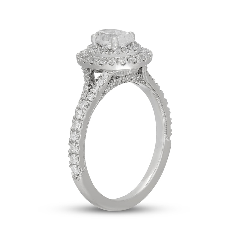 Main Image 5 of Neil Lane Oval-Cut Diamond Double Halo Engagement Ring 1-1/4 ct tw 14K White Gold