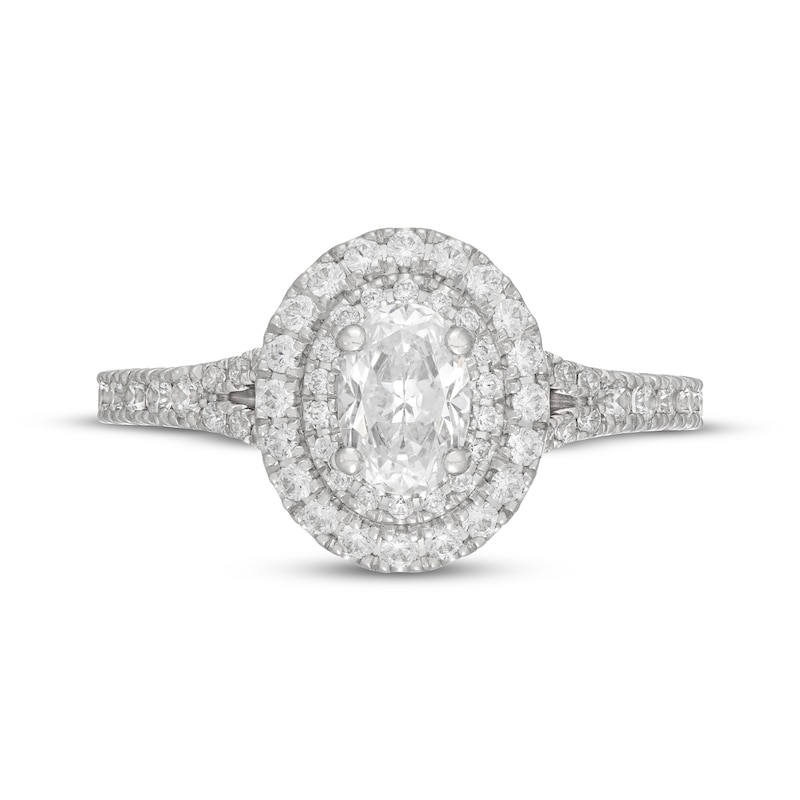 Main Image 6 of Neil Lane Oval-Cut Diamond Double Halo Engagement Ring 1-1/4 ct tw 14K White Gold