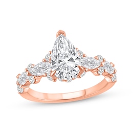 Adore Lab-Grown Diamonds Pear-Shaped Engagement Ring 2-1/2 ct tw 14K Rose Gold