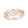 Thumbnail Image 1 of Diamond Sideways Alternating Heart Ring 1/10 ct tw 10K Rose Gold