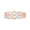 Thumbnail Image 3 of Diamond Sideways Alternating Heart Ring 1/10 ct tw 10K Rose Gold
