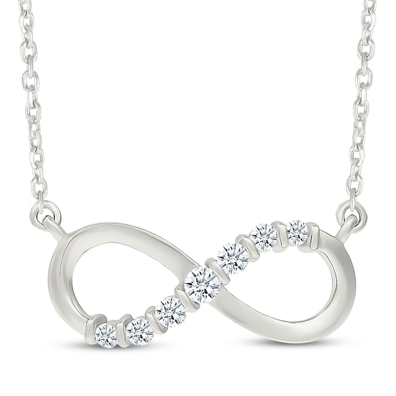 Diamond Infinity Necklace 1/6 ct tw Sterling Silver 18"
