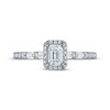 Thumbnail Image 3 of Adore Emerald-Cut Diamond Halo Engagement Ring 3/4 ct tw 10K White Gold