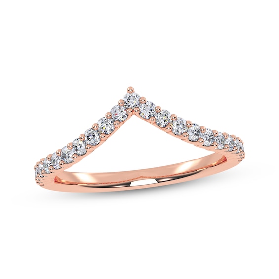 Adore Diamond Chevron Anniversary Ring 1/4 ct tw 14K Rose Gold
