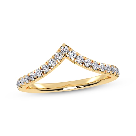 Adore Diamond Chevron Anniversary Ring 1/4 ct tw 14K Yellow Gold