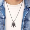 Thumbnail Image 4 of Men's Black Cubic Zirconia Sword & Wings Necklace Black Ion-Plated Stainless Steel 24"