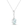Thumbnail Image 2 of Oval-Cut Green Quartz & White Lab-Created Sapphire Drop Necklace Sterling Silver 18"