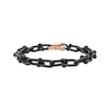 Thumbnail Image 1 of Men's Rivet Link Bracelet Black & Rose Ion-Plated Hollow Stainless Steel 8.5"