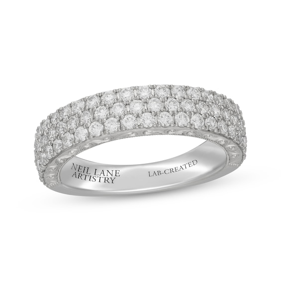 Neil Lane Artistry Heritage Lab-Grown Diamond Three-Row Anniversary Ring 1 ct tw Platinum