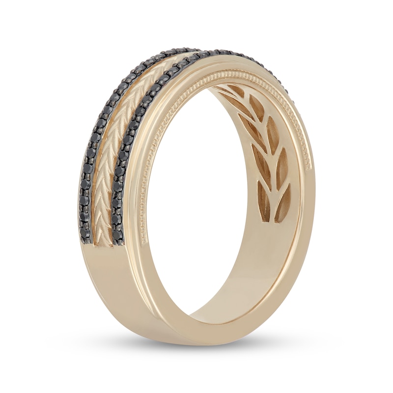 Main Image 2 of Neil Lane Men's Black Diamond Wedding Band 1/3 ct tw 14K Yellow Gold