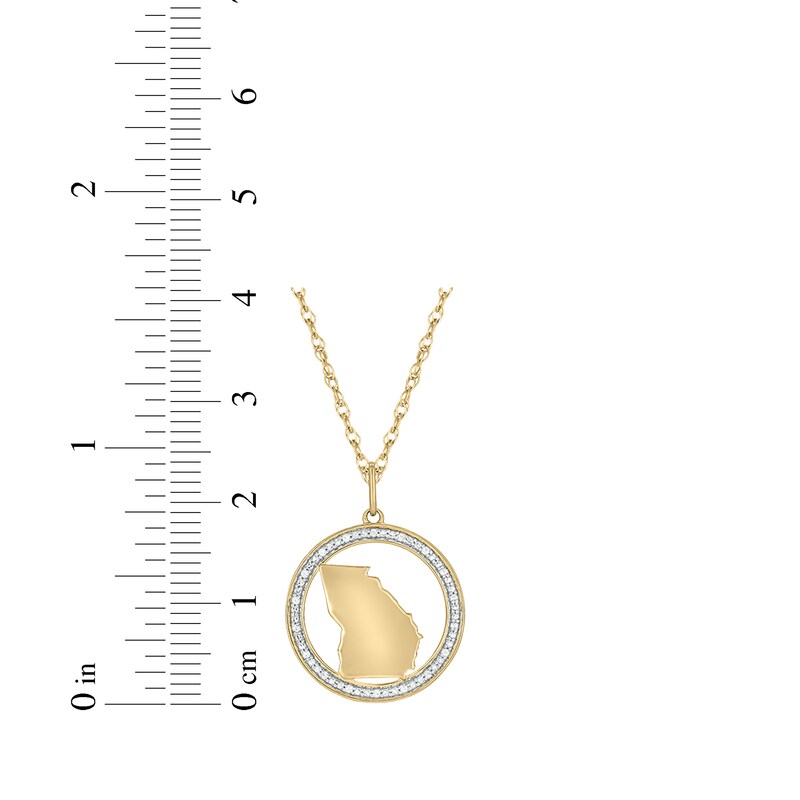 Main Image 3 of Diamond Georgia Circle Necklace 1/20 ct tw 10K Yellow Gold 18"