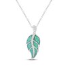 Thumbnail Image 1 of Lab-Created Opal & White Lab-Created Sapphire Necklace Sterling Silver 18"