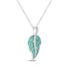Thumbnail Image 2 of Lab-Created Opal & White Lab-Created Sapphire Necklace Sterling Silver 18"