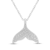 Thumbnail Image 1 of Diamond Whale Tail Necklace 1/6 ct tw Sterling Silver 18"