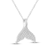 Thumbnail Image 2 of Diamond Whale Tail Necklace 1/6 ct tw Sterling Silver 18"