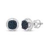 Thumbnail Image 1 of Men's Blue Multi-Diamond Stud Earrings 1/3 ct tw Sterling Silver