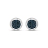 Thumbnail Image 2 of Men's Blue Multi-Diamond Stud Earrings 1/3 ct tw Sterling Silver