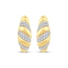 Thumbnail Image 2 of Lab-Grown Diamond J-Hoop Earrings 1/3 ct tw 24K Yellow Gold Vermeil Sterling Silver