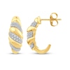 Thumbnail Image 3 of Lab-Grown Diamond J-Hoop Earrings 1/3 ct tw 24K Yellow Gold Vermeil Sterling Silver