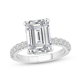 Adore Lab-Grown Diamonds Emerald-Cut Hidden Halo Engagement Ring 5-3/4 ct tw Platinum