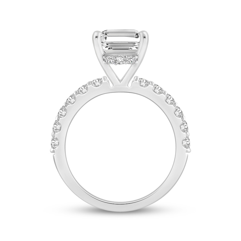 Main Image 3 of Adore Lab-Grown Diamonds Emerald-Cut Hidden Halo Engagement Ring 5-3/4 ct tw Platinum