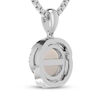 Thumbnail Image 3 of Cultured Pearl & White Lab-Created Sapphire Necklace Sterling Silver 18"
