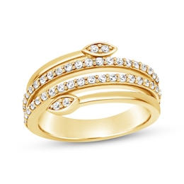 Lab-Grown Diamond Wrap Ring 1/2 ct tw 24K Yellow Gold Vermeil Sterling Silver