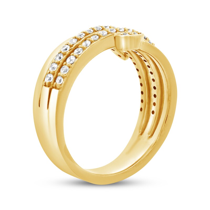 Main Image 2 of Lab-Grown Diamond Wrap Ring 1/2 ct tw 24K Yellow Gold Vermeil Sterling Silver