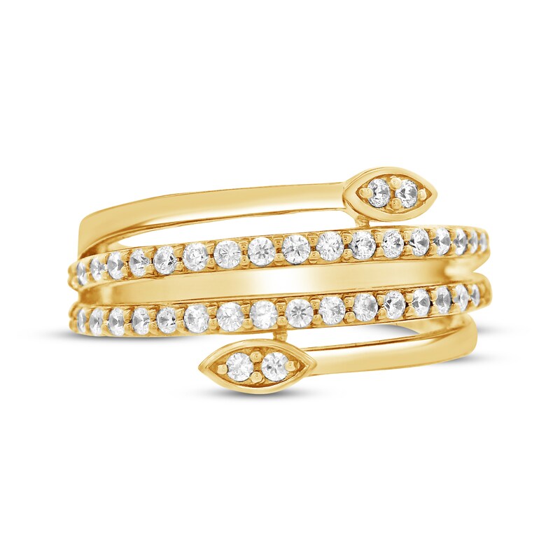 Main Image 3 of Lab-Grown Diamond Wrap Ring 1/2 ct tw 24K Yellow Gold Vermeil Sterling Silver