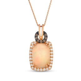 Le Vian Cushion-Cut Opal Necklace 1/2 ct tw Diamonds 14K Strawberry Gold 20"