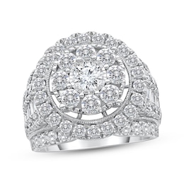 Adore Multi-Diamond Halo Engagement Ring 4 ct tw 10K White Gold