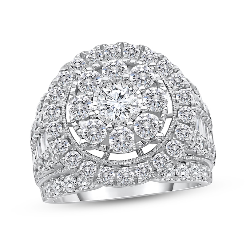 Main Image 1 of Adore Multi-Diamond Halo Engagement Ring 4 ct tw 10K White Gold
