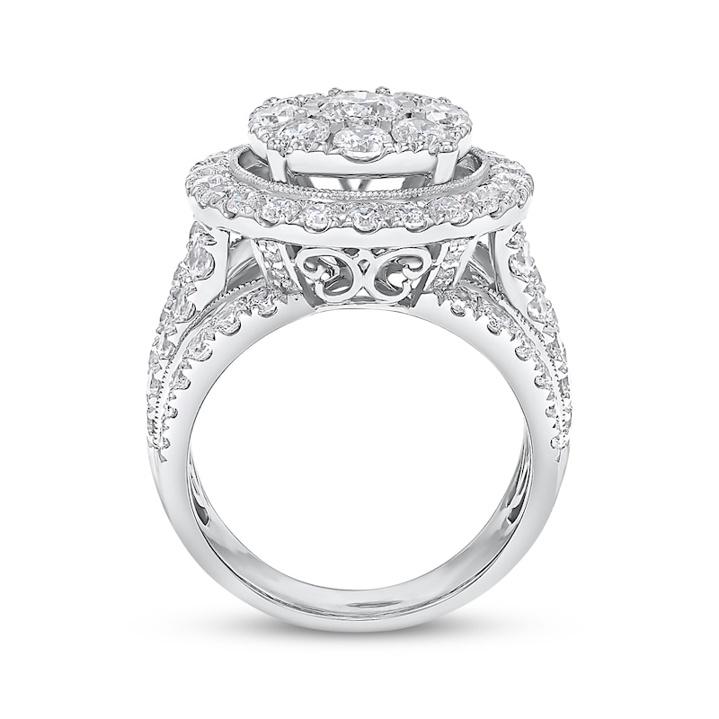 Main Image 2 of Adore Multi-Diamond Halo Engagement Ring 4 ct tw 10K White Gold