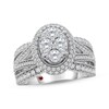 Thumbnail Image 1 of Adore Multi-Diamond Oval Halo Engagement Ring 1-1/2 ct tw 10K White Gold