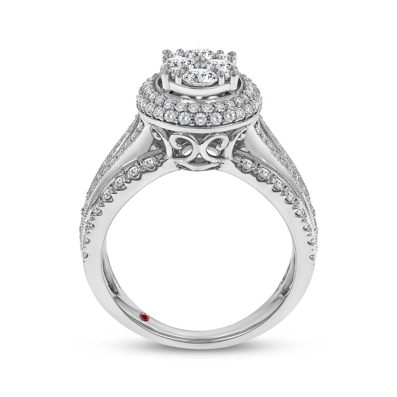 Main Image 2 of Adore Multi-Diamond Oval Halo Engagement Ring 1-1/2 ct tw 10K White Gold