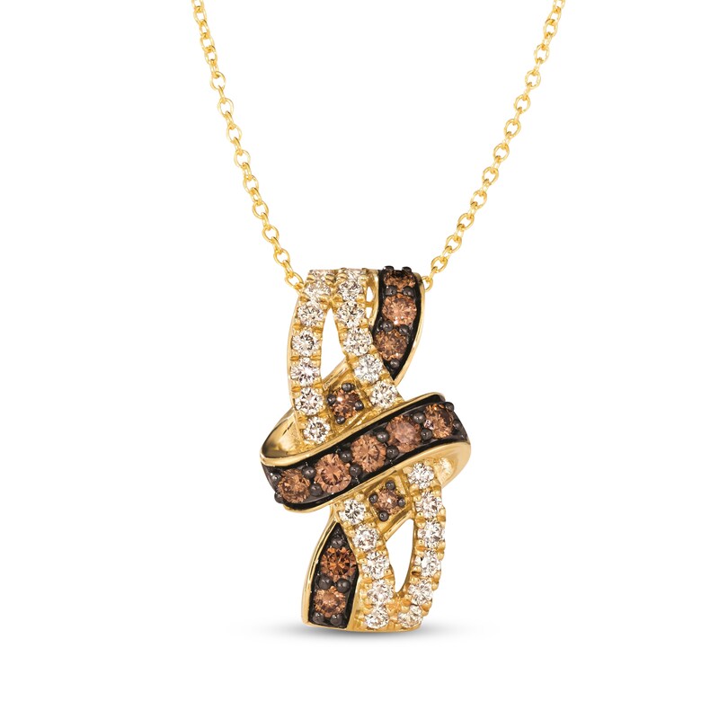 Main Image 1 of Le Vian Diamond Twist Necklace 7/8 ct tw 14K Honey Gold 20"