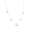 Thumbnail Image 2 of Open Heart Dangle Station Necklace 10K Yellow Gold 18"
