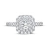Thumbnail Image 3 of Adore Round-Cut Diamond Cushion-Shaped Double Halo Engagement Ring 1 ct tw 14K White Gold