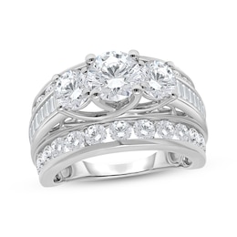 Memories Moments Magic Lab Grown Diamond Three-Stone Engagement Ring 4 ct tw 14K White Gold