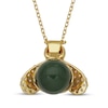 Thumbnail Image 3 of Nephrite Jade & Lab-Created Sapphire Bee Necklace 18K Yellow Gold-Plated Sterling Silver 18"