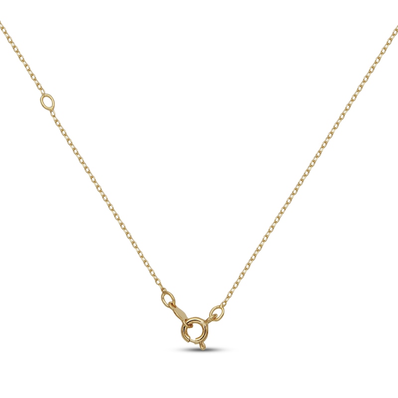 Main Image 4 of Nephrite Jade & Lab-Created Sapphire Bee Necklace 18K Yellow Gold-Plated Sterling Silver 18"