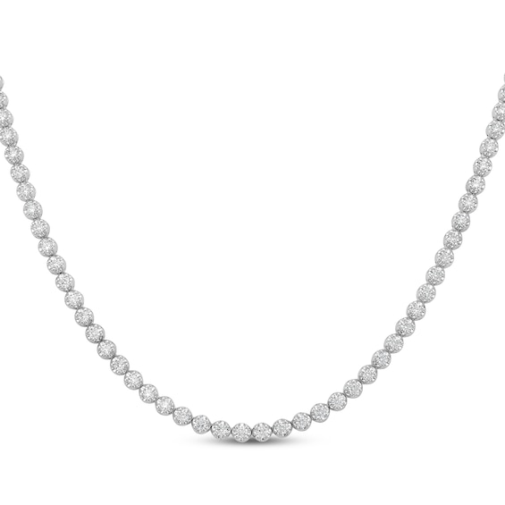 Men's KAY Lab-Grown Diamonds Tennis Necklace 8 ct tw 10K White Gold 18"