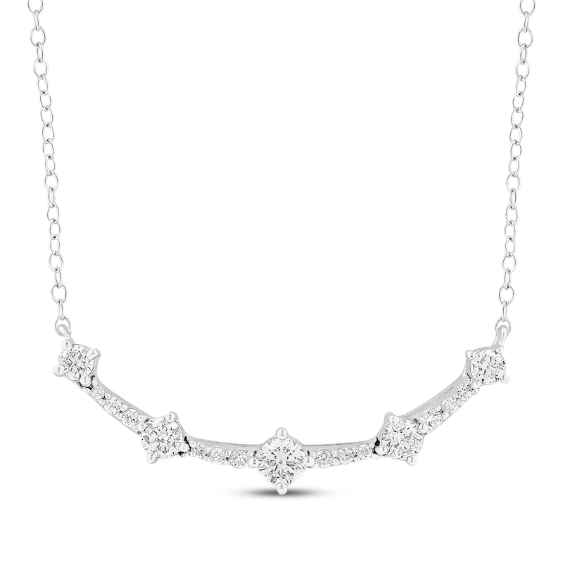 Main Image 1 of Milestones Lab-Grown Diamond Station Necklace 1/4 ct tw Sterling Silver 18"