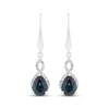 Thumbnail Image 2 of Pear-Shaped Lab-Created Alexandrite & White Lab-Created Sapphire Twist Earrings Sterling Silver