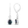 Thumbnail Image 3 of Pear-Shaped Lab-Created Alexandrite & White Lab-Created Sapphire Twist Earrings Sterling Silver